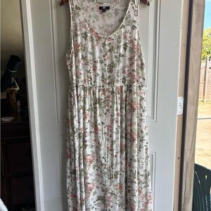 Frye Floral Print Maxi Dress - Cream and Pink